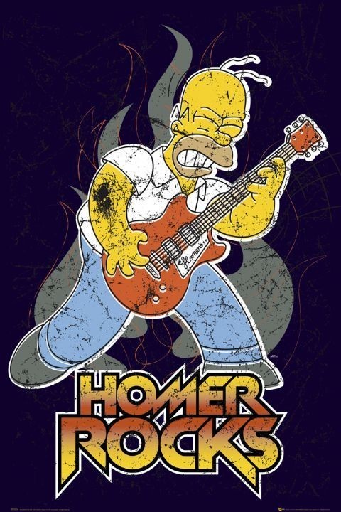 Плакат THE SIMPSONS - homer lets rock