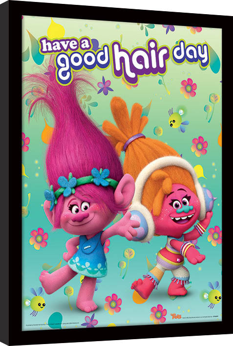Κορνιζαρισμένη αφίσα Trolls - Have A Good Hair Day