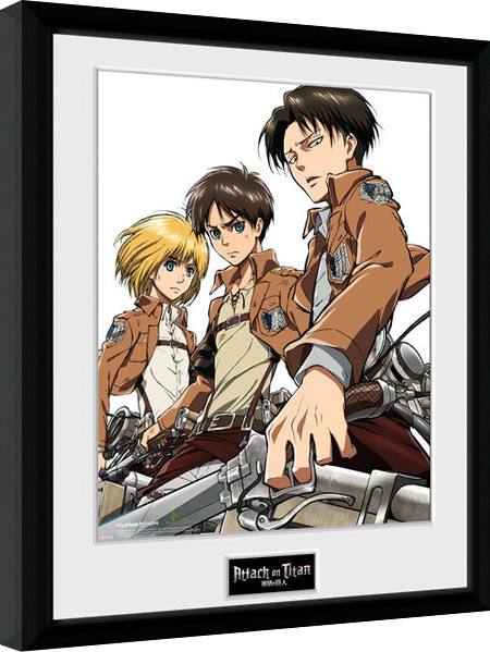 Uokvirjen plakat Attack On Titan - Trio