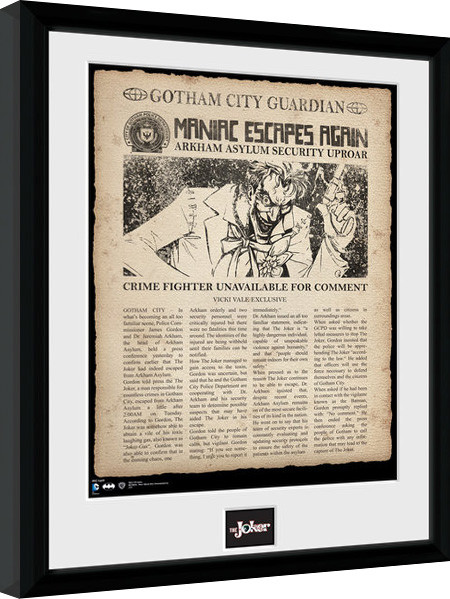 Framed Poster Batman Comic - Joker Escpaes