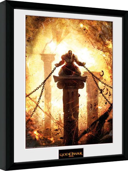 Κορνιζαρισμένη αφίσα God of War - Kratos Chained