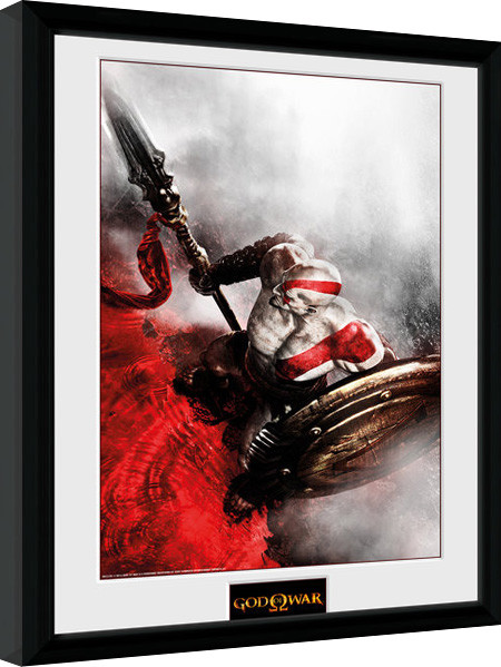 Κορνιζαρισμένη αφίσα God of War - Kratos Sparta Wing