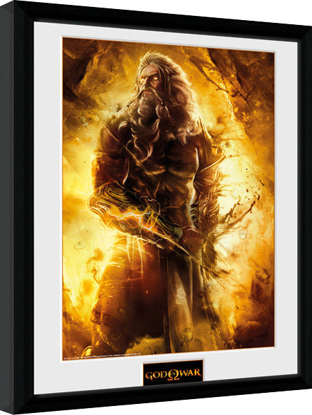 Κορνιζαρισμένη αφίσα God of War - Zeus