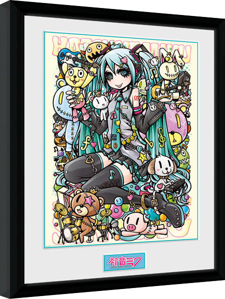 Poster emoldurado Hatsune Miku - Kawaii