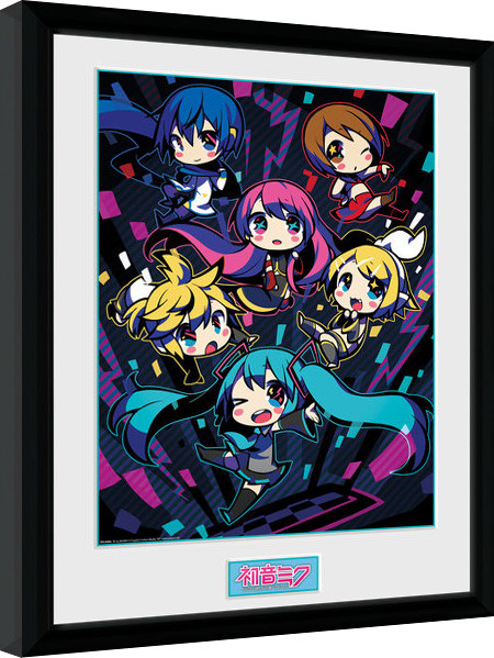 Framed Poster Hatsune Miku - Neon Chibi