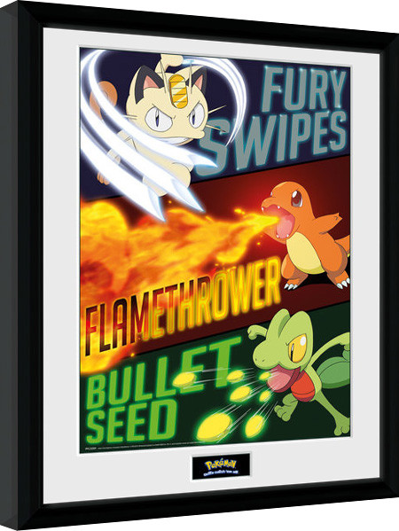 Uokvirjen plakat Pokemon - Moves
