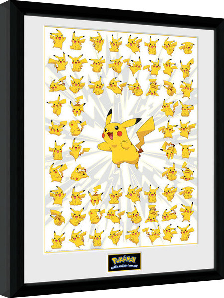 Framed Poster Pokemon - Pikachu