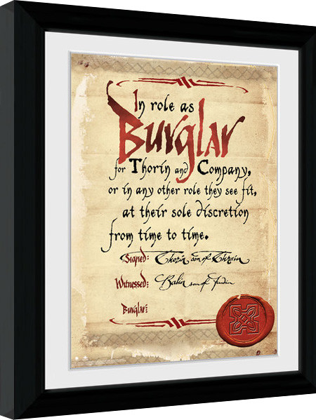 Framed poster The Hobbit - Burglar