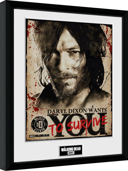 Framed Poster The Walking Dead - Daryl Needs You