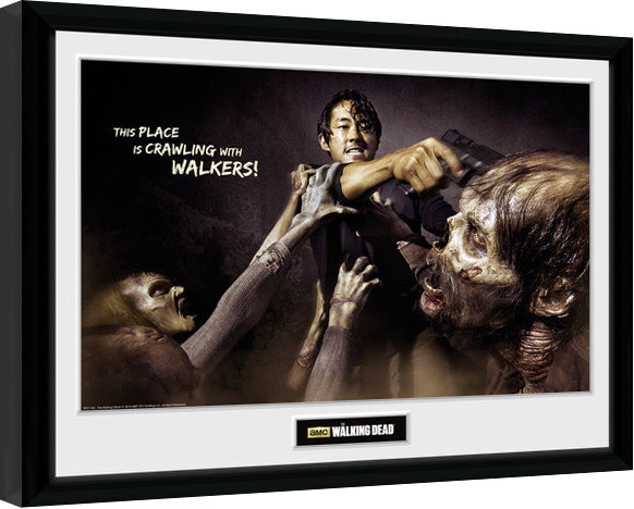 Framed poster The Walking Dead - Glenn Attack