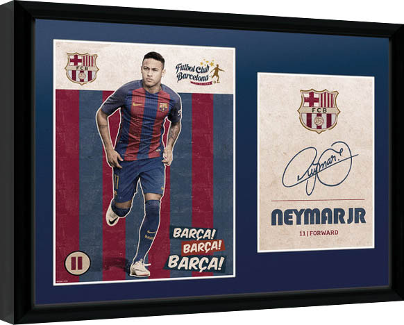 Κορνιζαρισμένη αφίσα Barcelona - Neymar Vintage 16/17