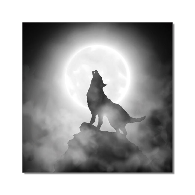 Wolf howling to the moon Slika