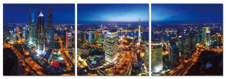 Τοποθετημένη εκτύπωση έργου τέχνης Night lights of the city