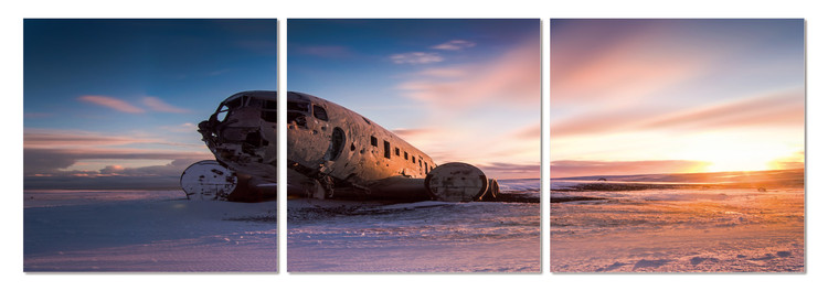 Wreck in the sand Mounted Art Print