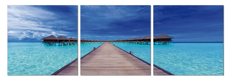 Pier to the cottages Mounted Art Print