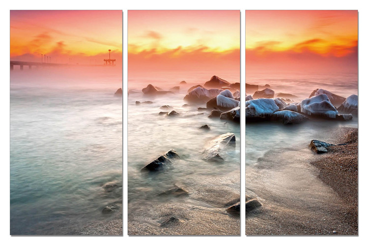 Τοποθετημένη εκτύπωση έργου τέχνης Sunset on the beach