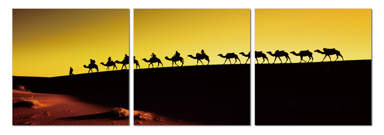 Τοποθετημένη εκτύπωση έργου τέχνης Camel caravan on the horizon