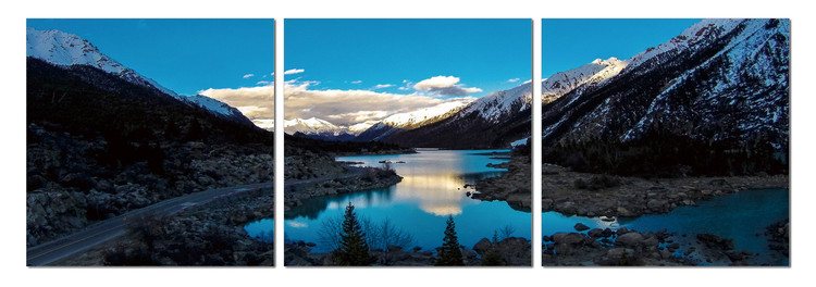 Τοποθετημένη εκτύπωση έργου τέχνης Lake in the shadow of the mountains
