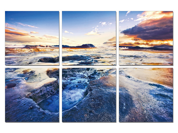 Τοποθετημένη εκτύπωση έργου τέχνης The tide in sunset