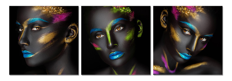 Τοποθετημένη εκτύπωση έργου τέχνης Fluorescent portrait of a woman