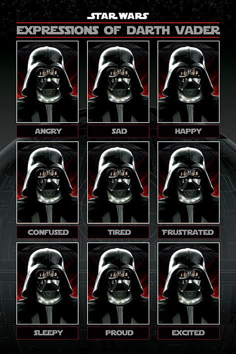 Плакат Star Wars - Expressions of Darth Vader