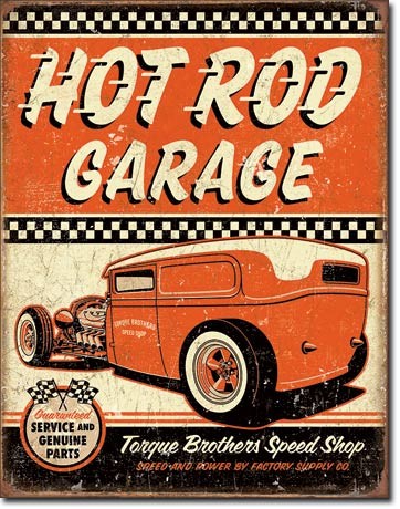 Μεταλλική πινακίδα Hot Rod Garage - Rat Rod