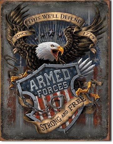 Metallikyltti Armed Forces - since 1775