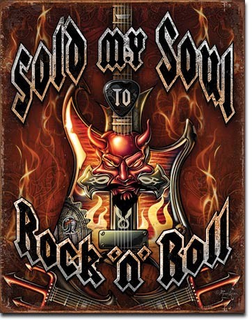 Μεταλλική πινακίδα Sold Soul to Rock n Roll