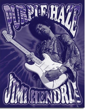 Metallikyltti Jimi Hendrix - Purple Haze