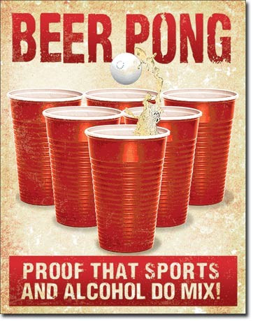 Μεταλλική πινακίδα Beer Pong