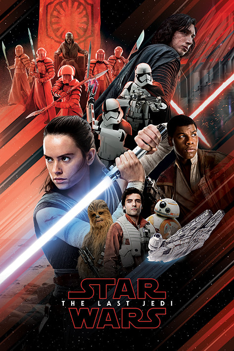 Plakat, Poster Star Wars: Episode The last Jedi Red Montage