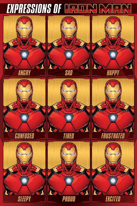 Плакат Avengers - Expressions Of Iron Man