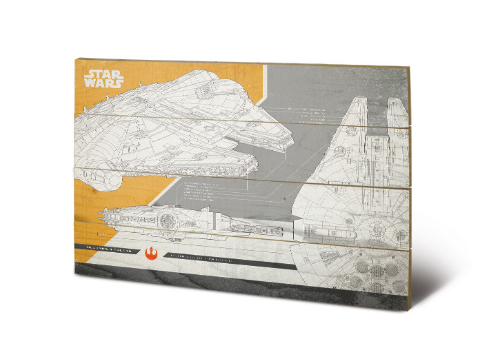 Ξύλινη τέχνη Star Wars: Die letzten Jedi - Millennium Falcon Plans