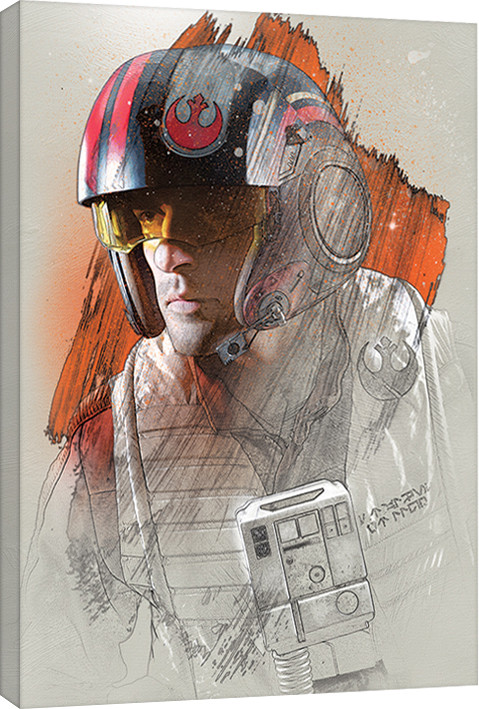 Принти на полотні Star Wars The Last Jedi - Poe Brushstroke