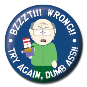 Badge SOUTH PARK - Bzzzt!! Wrong!!