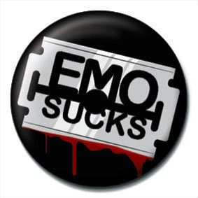 Bedž EMO SUCKS - Razor blade
