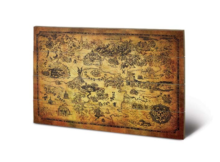 Ξύλινη τέχνη The Legend Of Zelda - Hyrule Map