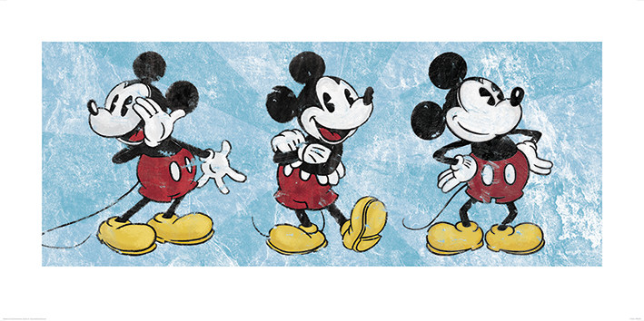 Художествен печат Mickey Mouse - Squeaky Chic Triptych
