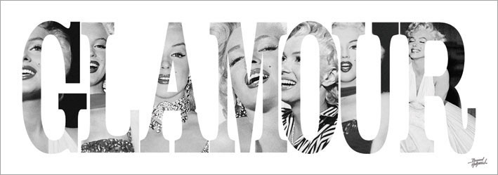 Impressão artística Marilyn Monroe - Glamour - Text
