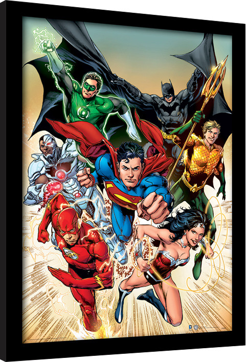 Poster emoldurado DC Comics - Justice League Heroic
