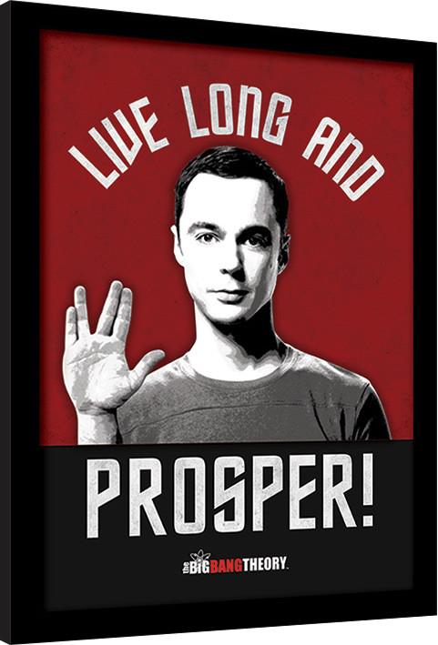 Κορνιζαρισμένη αφίσα The Big Bang Theory - Live Long and Prosper