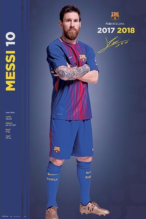 Poster Fc Barcelona 2017/2018 Messi  - Pose