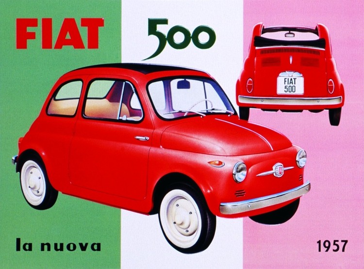 Metallikyltti FIAT 500