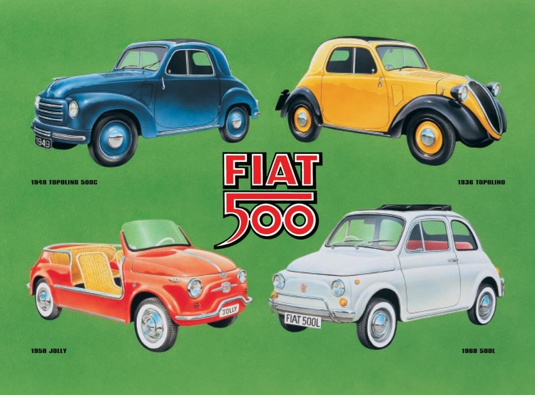 Metallikyltti FIAT 500 COLLAGE