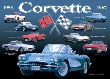 Metal sign CORVETTE COLLAGE