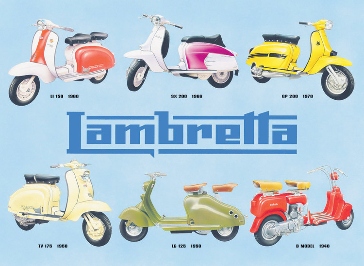 Metallikyltti Lambretta collage