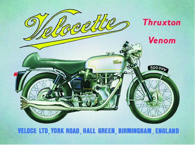 Metallikyltti Velocette venom