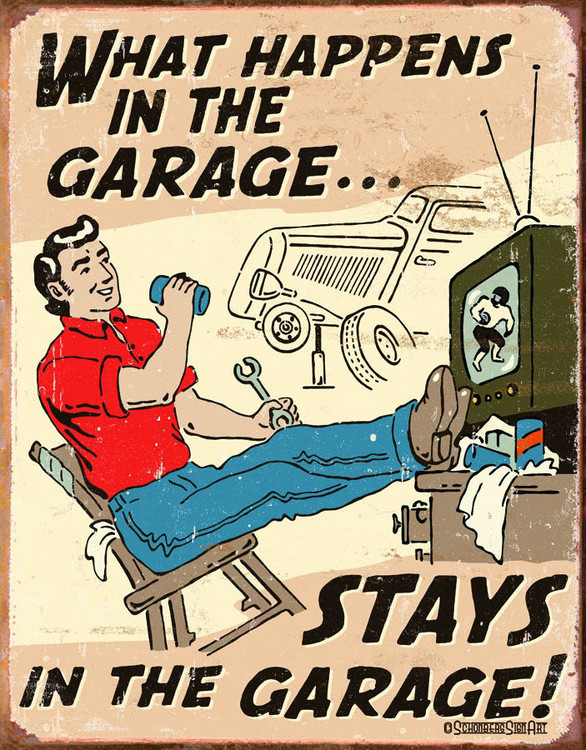 Μεταλλική πινακίδα HAPPENS IN GARAGE