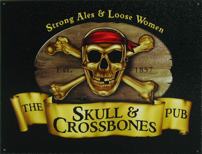 Metal sign SKULL and CROSSBONES
