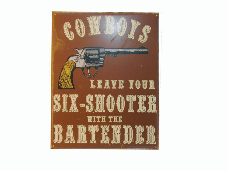 Μεταλλική πινακίδα COWBOYS/GUNS